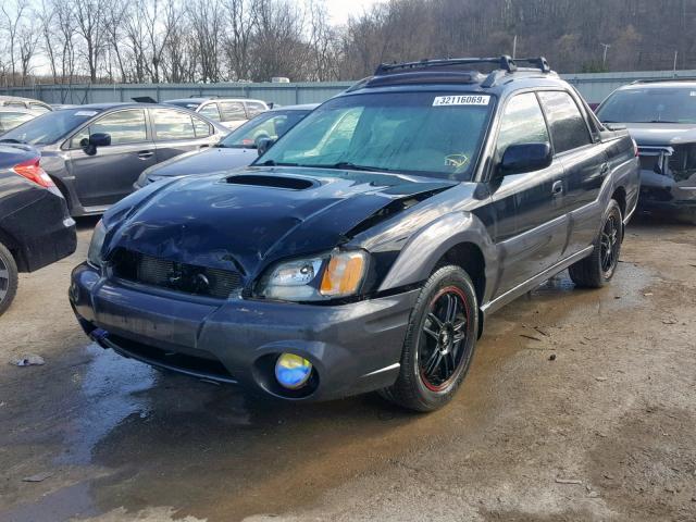 4S4BT63C555106751 - 2005 SUBARU BAJA TURBO BLACK photo 2