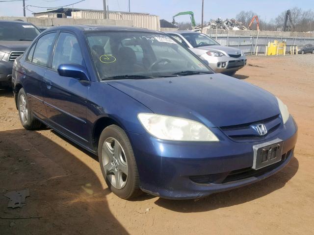 2HGES267X4H557517 - 2004 HONDA CIVIC EX BLUE photo 1