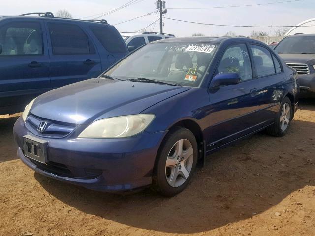 2HGES267X4H557517 - 2004 HONDA CIVIC EX BLUE photo 2