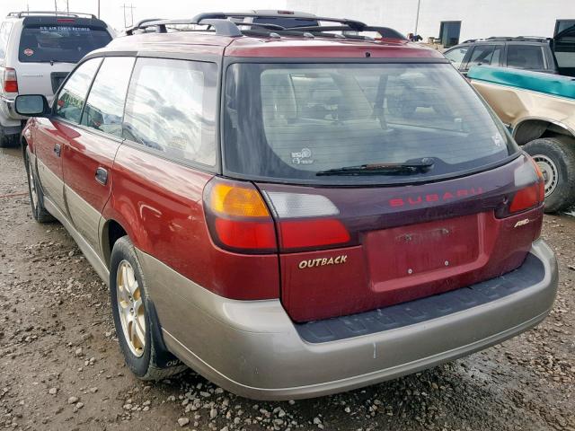 4S3BH675327652756 - 2002 SUBARU LEGACY OUT RED photo 3