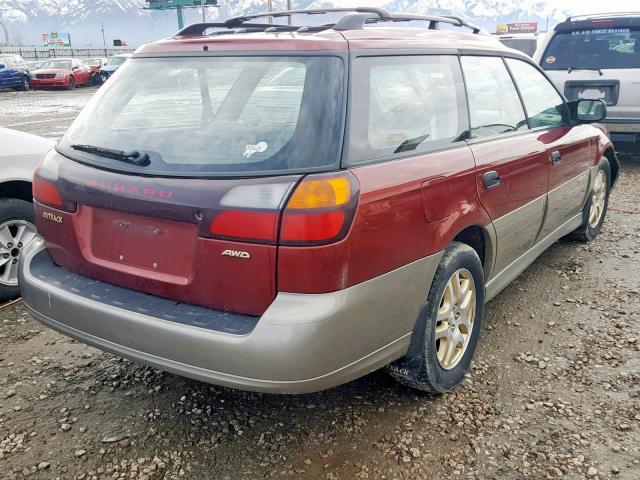 4S3BH675327652756 - 2002 SUBARU LEGACY OUT RED photo 4