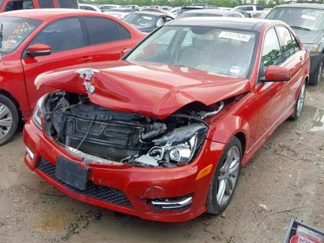 WDDGF4HB9EA964856 - 2014 MERCEDES-BENZ C 250 RED photo 2