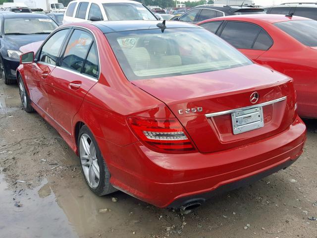 WDDGF4HB9EA964856 - 2014 MERCEDES-BENZ C 250 RED photo 3