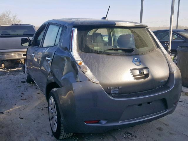 1N4AZ0CPXFC330275 - 2015 NISSAN LEAF S GRAY photo 3