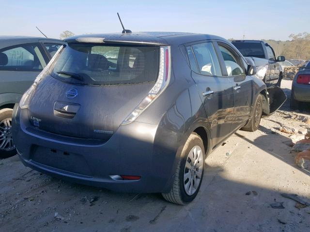 1N4AZ0CPXFC330275 - 2015 NISSAN LEAF S GRAY photo 4