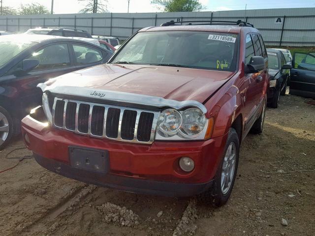 1J4HR48N35C514599 - 2005 JEEP GRAND CHER BURGUNDY photo 2