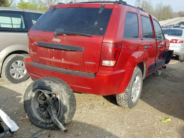 1J4HR48N35C514599 - 2005 JEEP GRAND CHER BURGUNDY photo 4