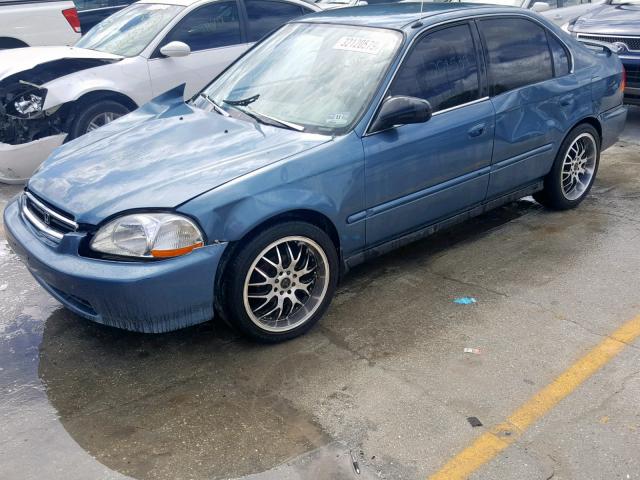 1HGEJ6621TL028280 - 1996 HONDA CIVIC DX BLUE photo 2