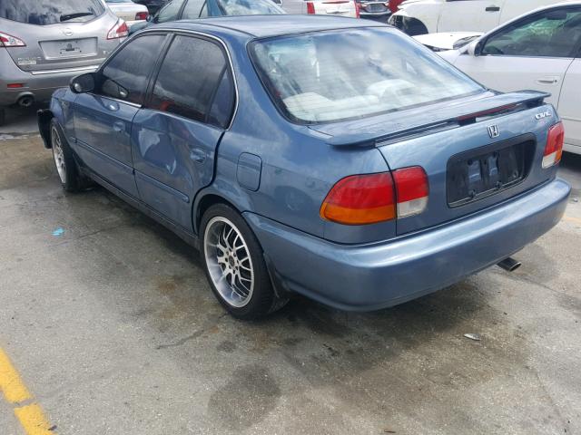 1HGEJ6621TL028280 - 1996 HONDA CIVIC DX BLUE photo 3