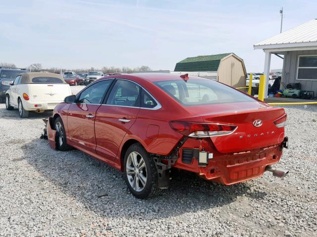 5NPE34AF4JH637243 - 2018 HYUNDAI SONATA SPO RED photo 3