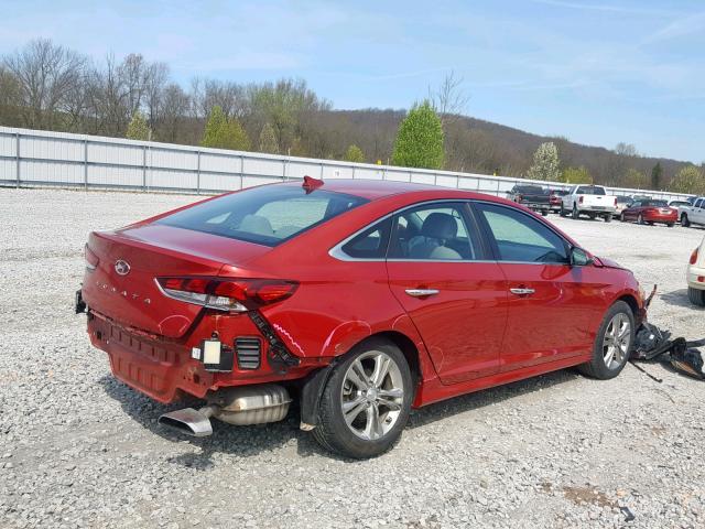 5NPE34AF4JH637243 - 2018 HYUNDAI SONATA SPO RED photo 4