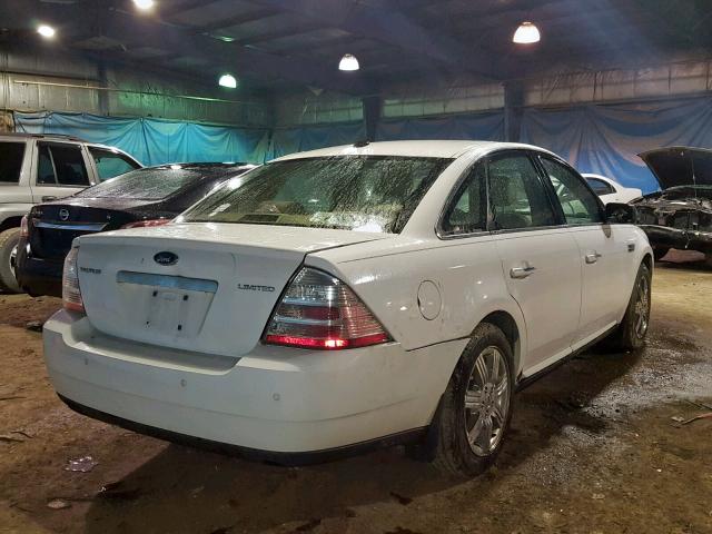 1FAHP25W28G117451 - 2008 FORD TAURUS LIM WHITE photo 4