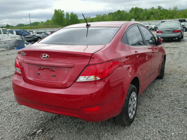 KMHCT4AE8HU267778 - 2017 HYUNDAI ACCENT SE RED photo 4