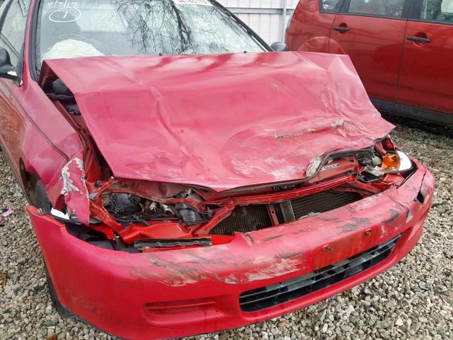 2HGEH2352SH515289 - 1995 HONDA CIVIC CX RED photo 9