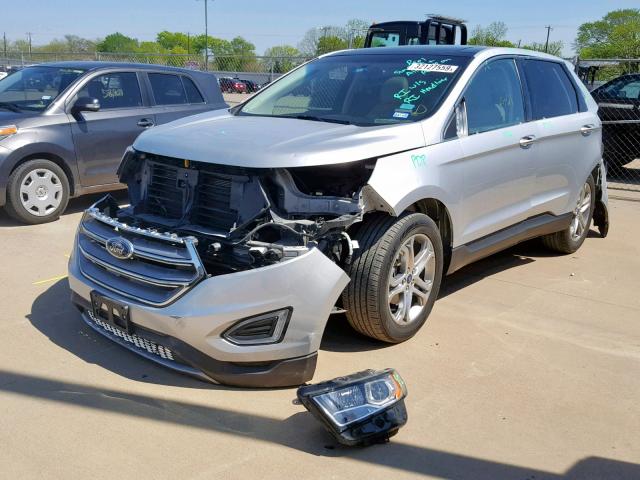 2FMPK3K92HBB62157 - 2017 FORD EDGE TITAN SILVER photo 2