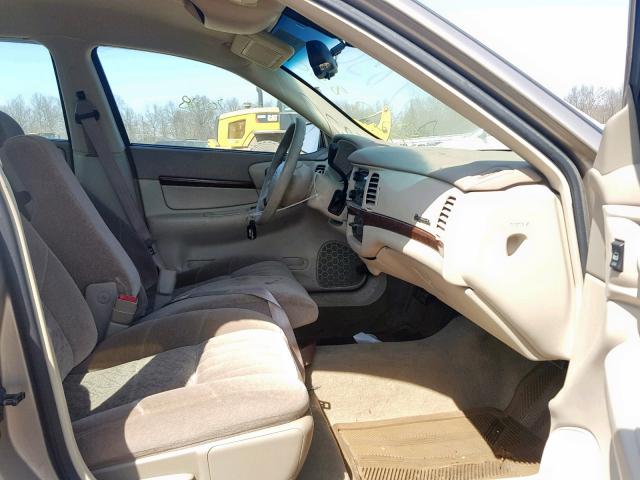 2G1WF55E219146913 - 2001 CHEVROLET IMPALA BEIGE photo 5