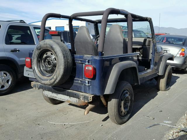 1J4FA49S5YP754723 - 2000 JEEP WRANGLER / BLUE photo 4