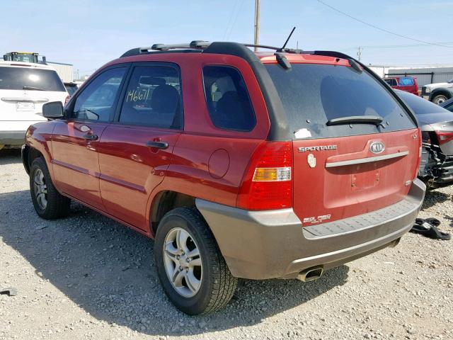 KNDJF723787471777 - 2008 KIA SPORTAGE E RED photo 3