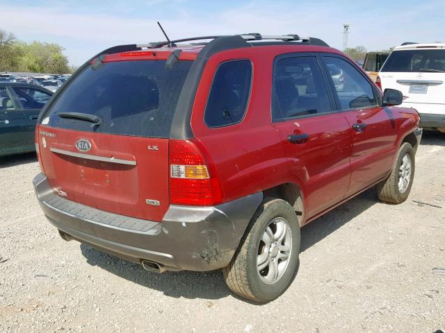 KNDJF723787471777 - 2008 KIA SPORTAGE E RED photo 4