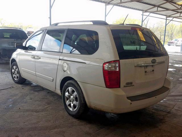 KNDMG4C37A6328783 - 2010 KIA SEDONA LX WHITE photo 3