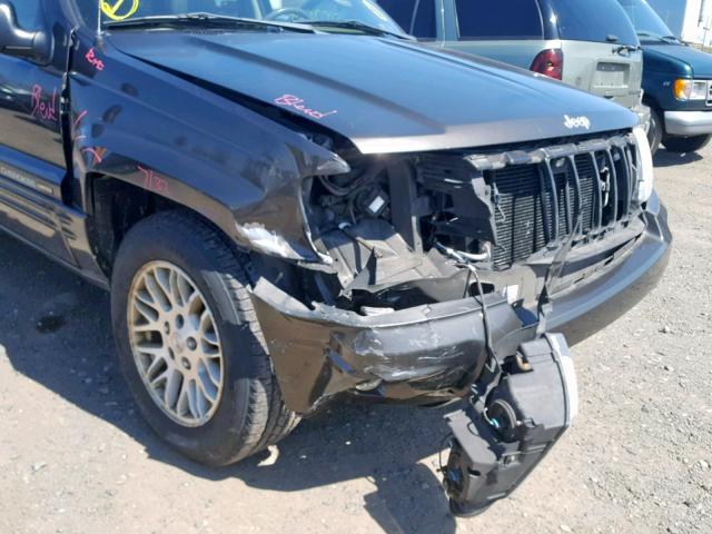 1J8GW58N34C370379 - 2004 JEEP GRAND CHER GRAY photo 9