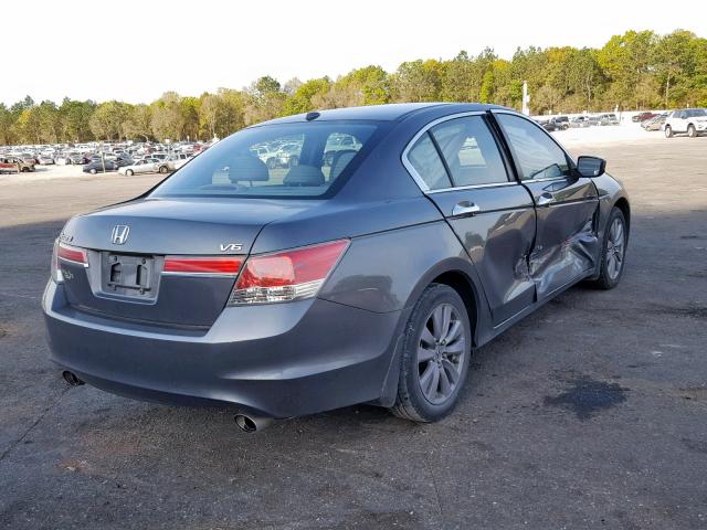 1HGCP3F80BA000182 - 2011 HONDA ACCORD EXL GRAY photo 4