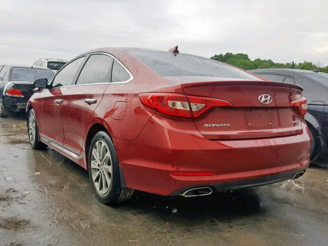 5NPE34AFXGH330197 - 2016 HYUNDAI SONATA SPO RED photo 3