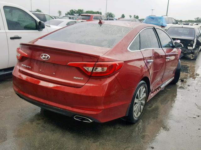 5NPE34AFXGH330197 - 2016 HYUNDAI SONATA SPO RED photo 4