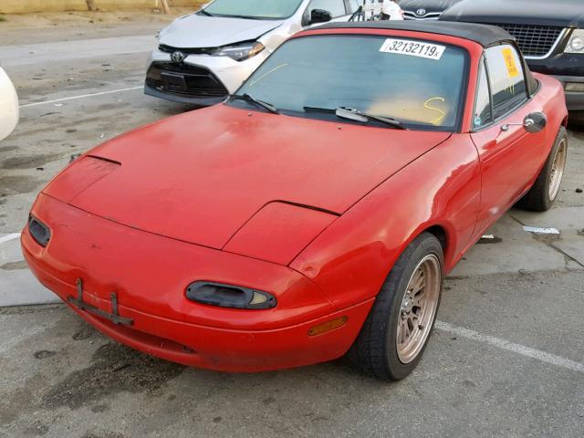 JM1NA3518L0158824 - 1990 MAZDA MX-5 MIATA RED photo 2