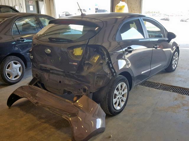 KNADN5A39C6010730 - 2012 KIA RIO EX BROWN photo 4