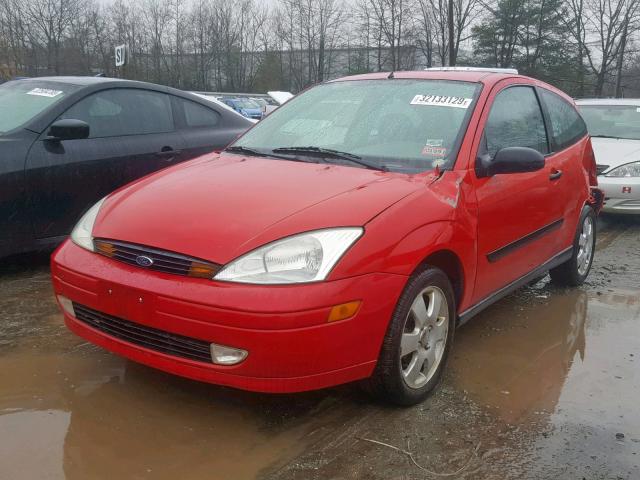 3FAFP31312R239985 - 2002 FORD FOCUS ZX3 RED photo 2