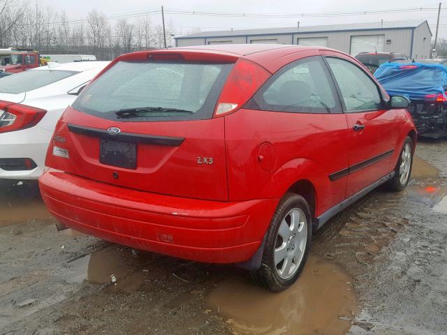 3FAFP31312R239985 - 2002 FORD FOCUS ZX3 RED photo 4