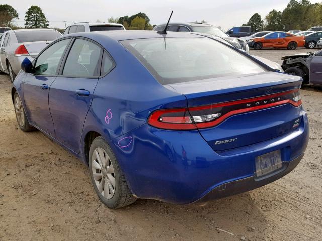 1C3CDFBB6ED824446 - 2014 DODGE DART SXT BLUE photo 3