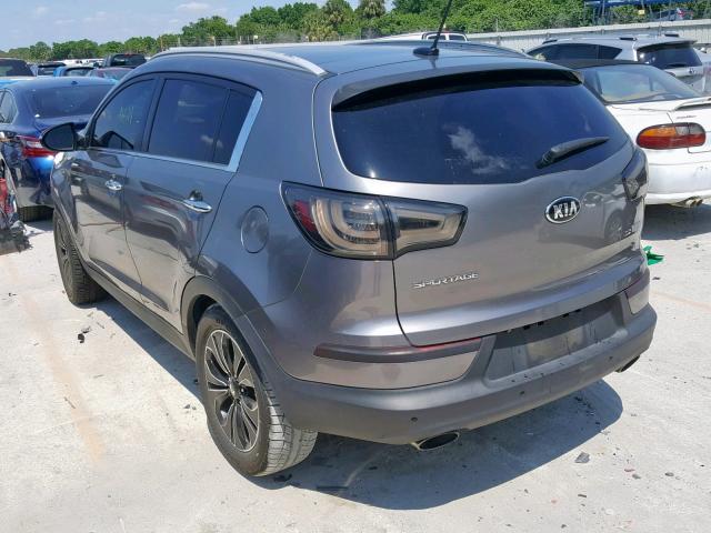 KNDPC3A68D7488802 - 2013 KIA SPORTAGE S GRAY photo 3