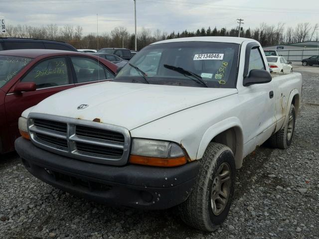 1D7FL16K74S621316 - 2004 DODGE DAKOTA SXT WHITE photo 2