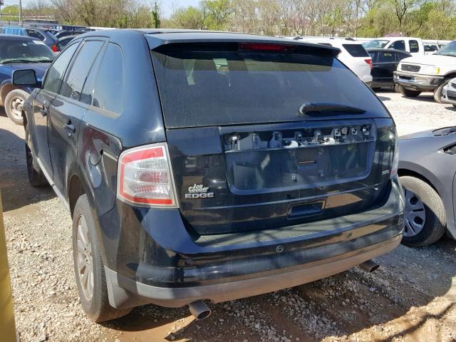 2FMDK38C18BA66963 - 2008 FORD EDGE SEL BLACK photo 3