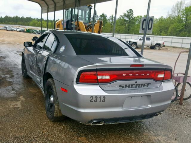 2C3CDXAT9DH694759 - 2013 DODGE CHARGER PO SILVER photo 3