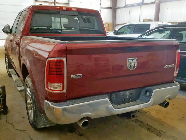 1C6RR7NT4DS657295 - 2013 RAM 1500 LARAM RED photo 3