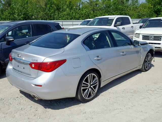 JN1BV7AP8EM674236 - 2014 INFINITI Q50 BASE SILVER photo 4