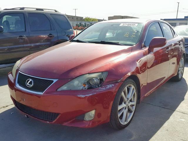 JTHBK262765022918 - 2006 LEXUS IS 250 BURGUNDY photo 2