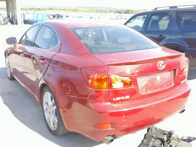 JTHBK262765022918 - 2006 LEXUS IS 250 BURGUNDY photo 3