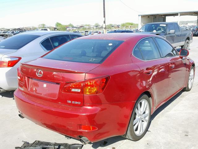 JTHBK262765022918 - 2006 LEXUS IS 250 BURGUNDY photo 4