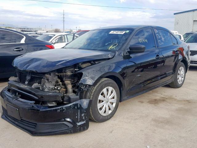 3VW2K7AJ8BM042593 - 2011 VOLKSWAGEN JETTA BASE BLACK photo 2