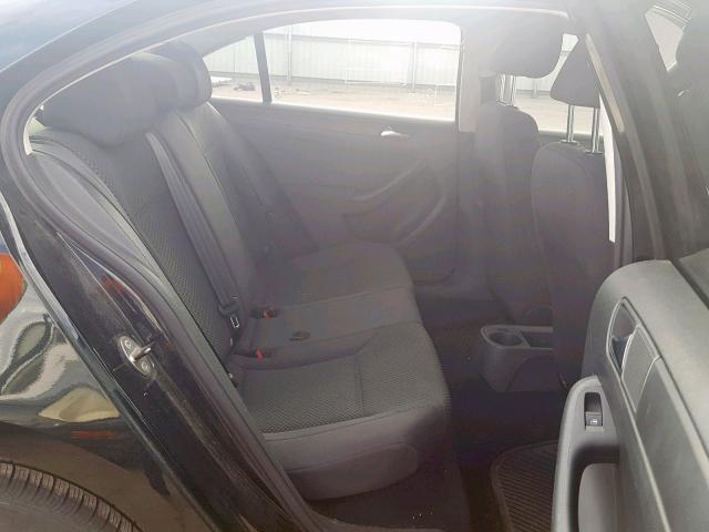 3VW2K7AJ8BM042593 - 2011 VOLKSWAGEN JETTA BASE BLACK photo 6