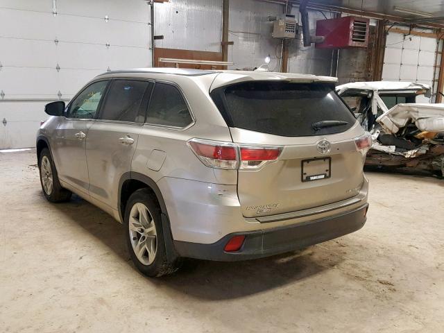 5TDDKRFH7ES053697 - 2014 TOYOTA HIGHLANDER TAN photo 3