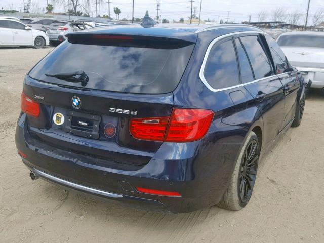 WBA3K5C54FK547312 - 2015 BMW 328 D BLUE photo 4