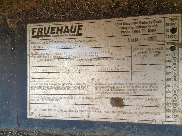 1JJF482F0YS571834 - 2000 FRUEHAUF WABASH BLACK photo 10