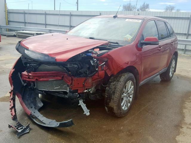 2FMDK4JC0DBB20571 - 2013 FORD EDGE SEL RED photo 2