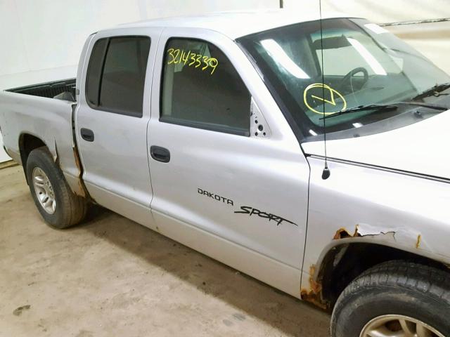 1B7GL2AX41S127112 - 2001 DODGE DAKOTA QUA SILVER photo 9