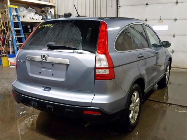 JHLRE48758C055123 - 2008 HONDA CR-V EXL BLUE photo 4